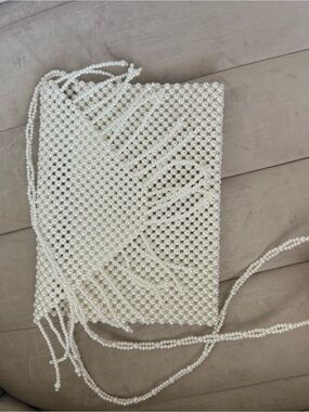 Pearl Beaded Crossbody Bag - White
